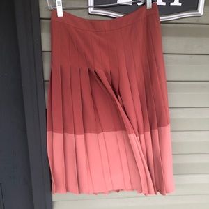 LOFT Colorblock Pink Midi Skirt NWOT